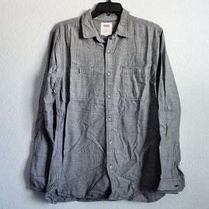 Levi's Men's Button Up Long Sleeve Gray M